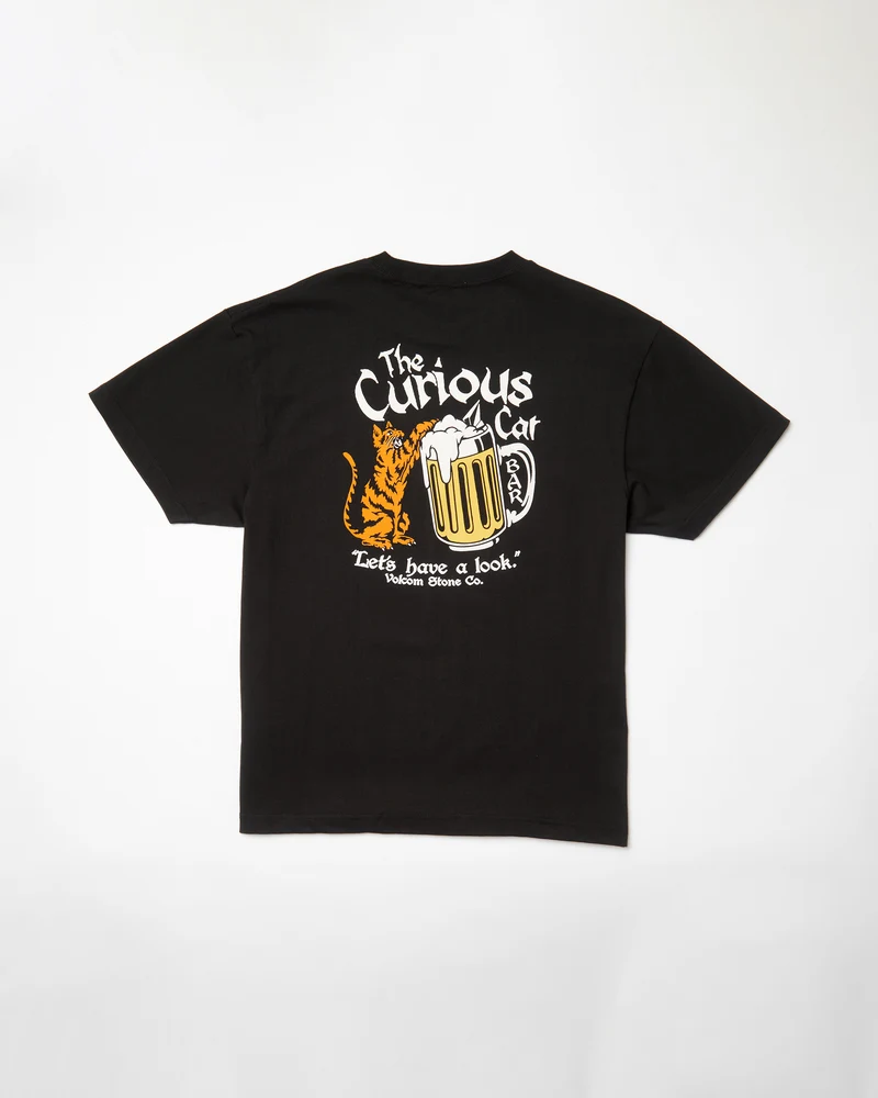 Curious Cat T-shirt - BLACK