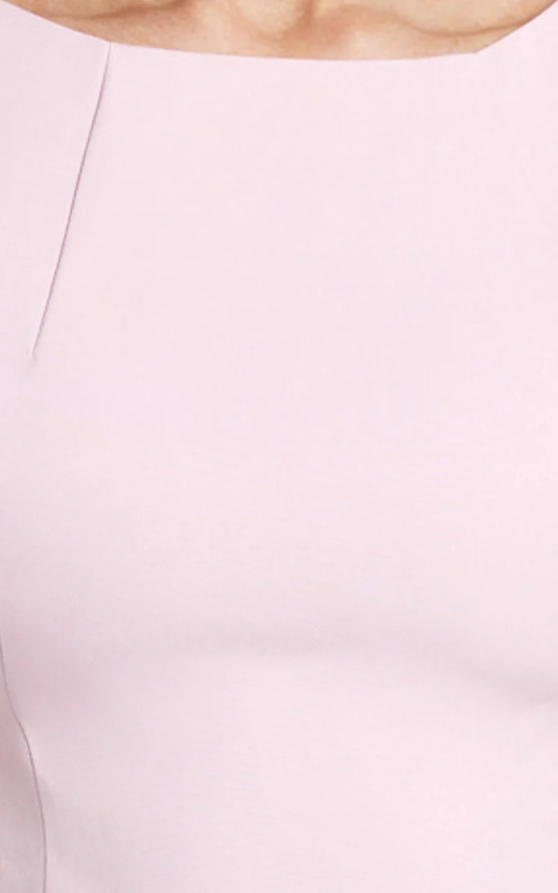 Adela Top - Boat Neck Cap Sleeve Top in Pale Pink