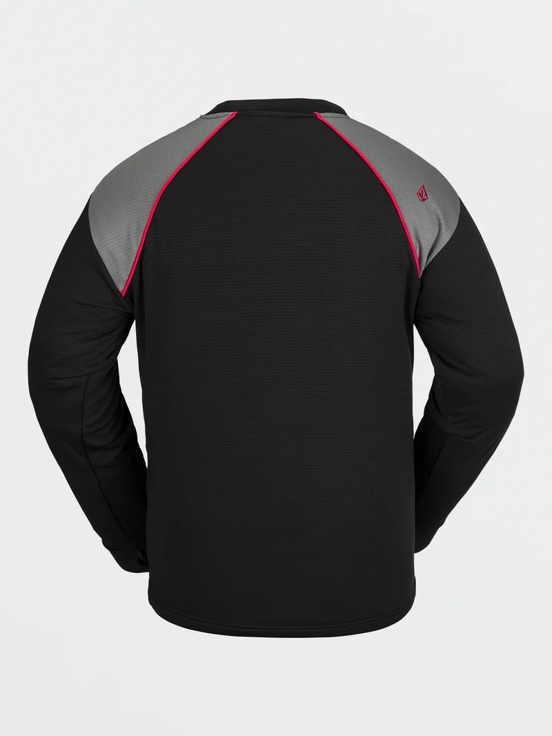 Waffle Backed Fleece Sweatshirt - Black