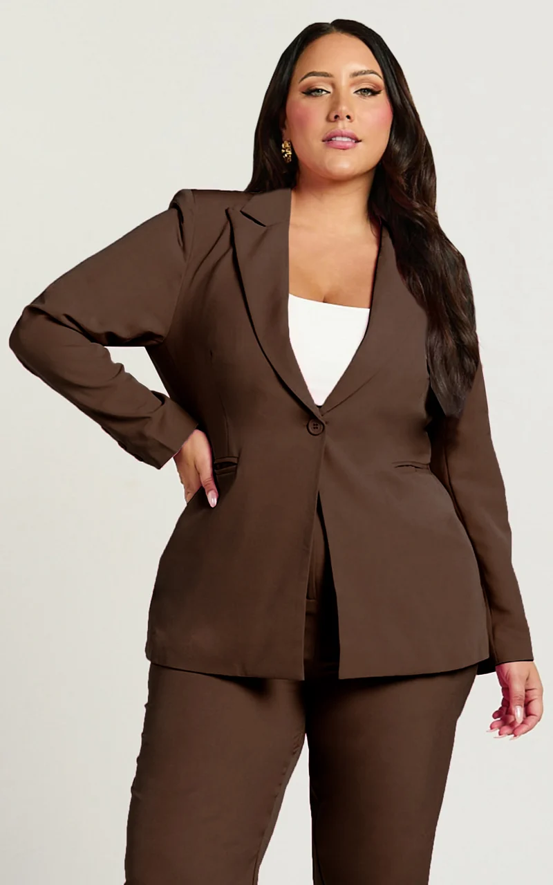 Hermie Blazer - Single Breasted Blazer in Chocolate