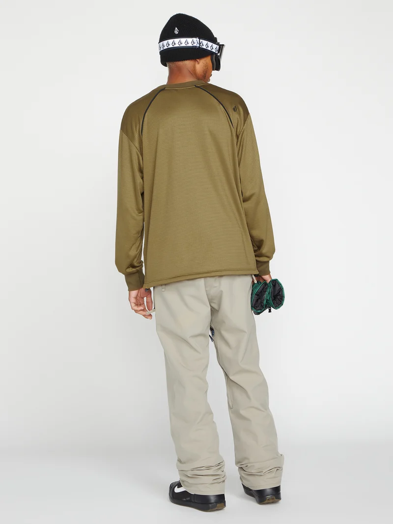 Waffle Backed Fleece Sweatshirt - Dark Teak