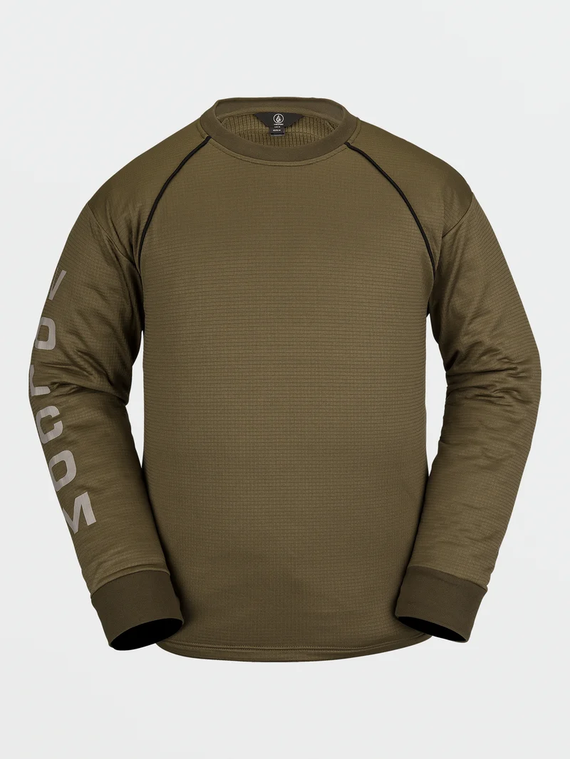 Waffle Backed Fleece Sweatshirt - Dark Teak