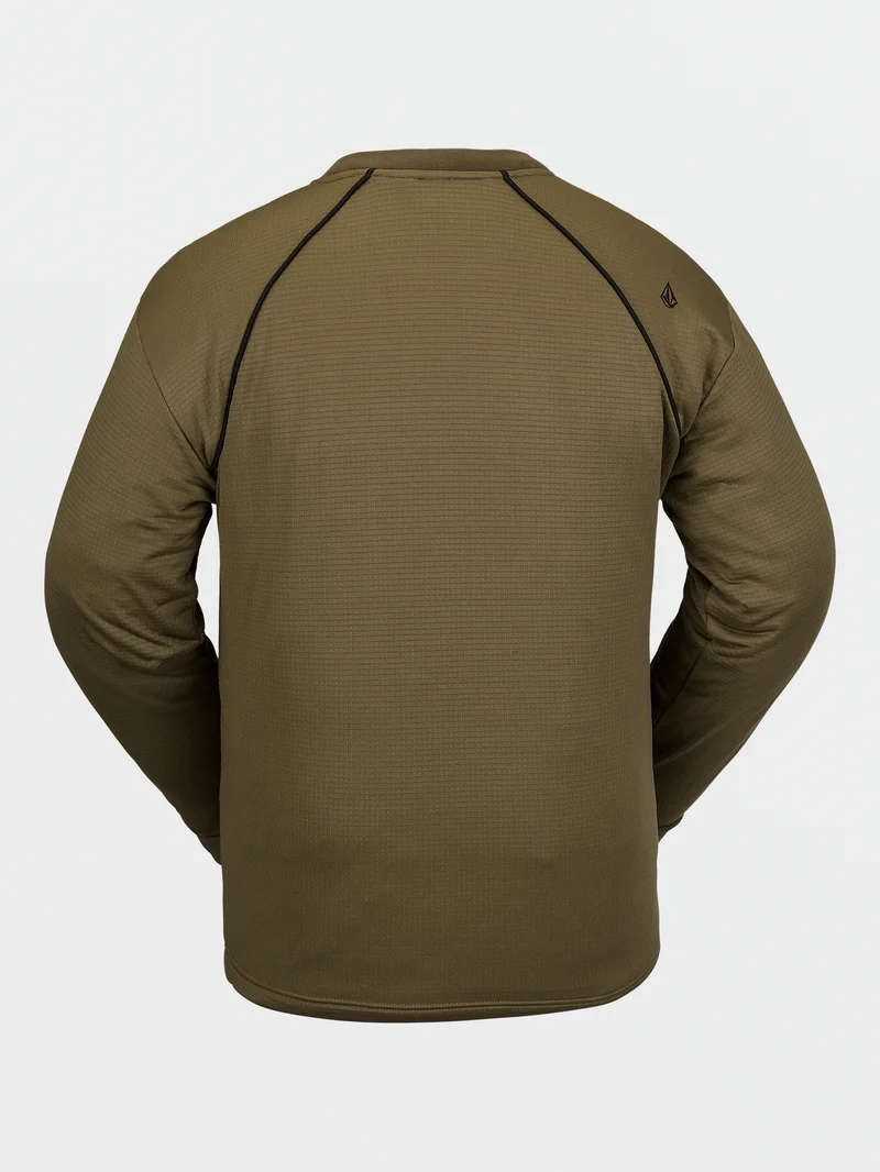 Waffle Backed Fleece Sweatshirt - Dark Teak