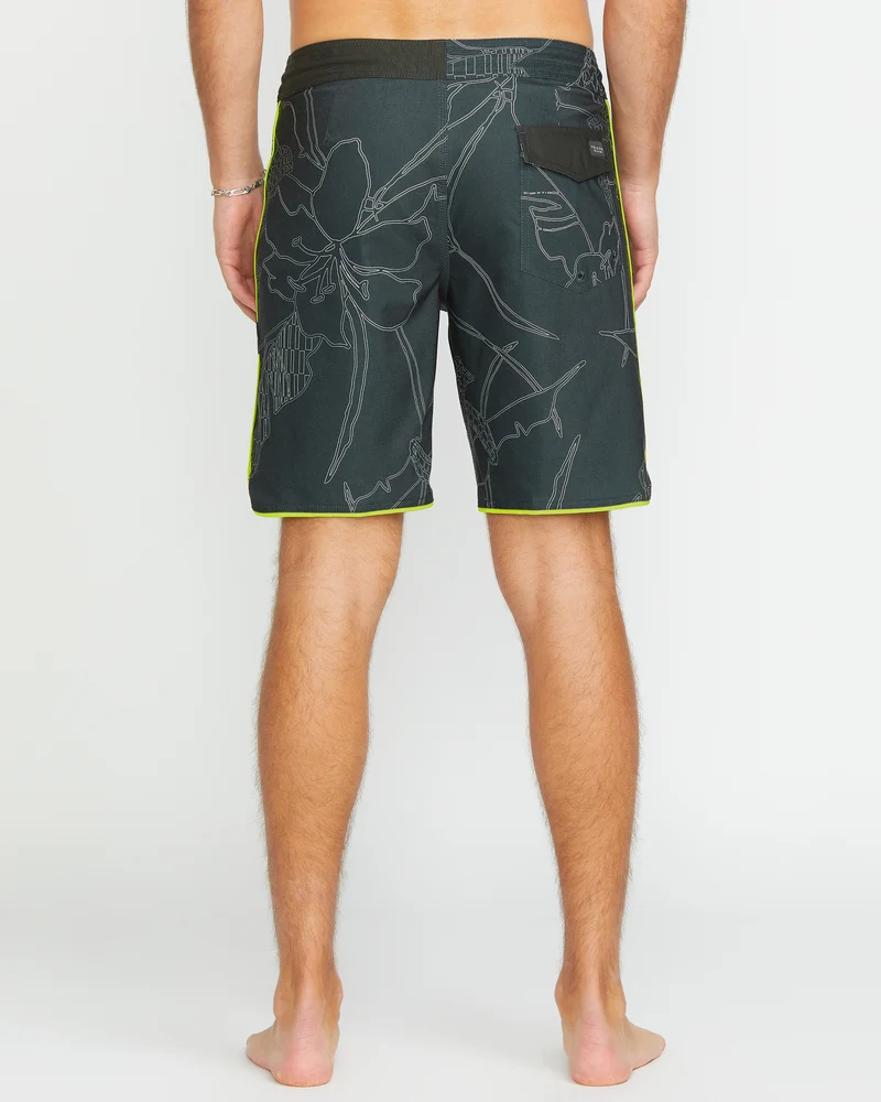 Mister Fib Scallop Stoney 19" Boardshorts - STEALTH