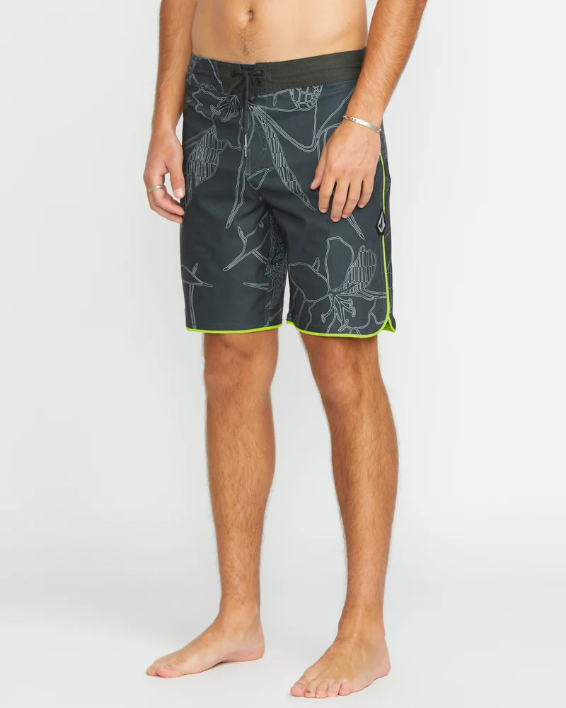 Mister Fib Scallop Stoney 19" Boardshorts - STEALTH