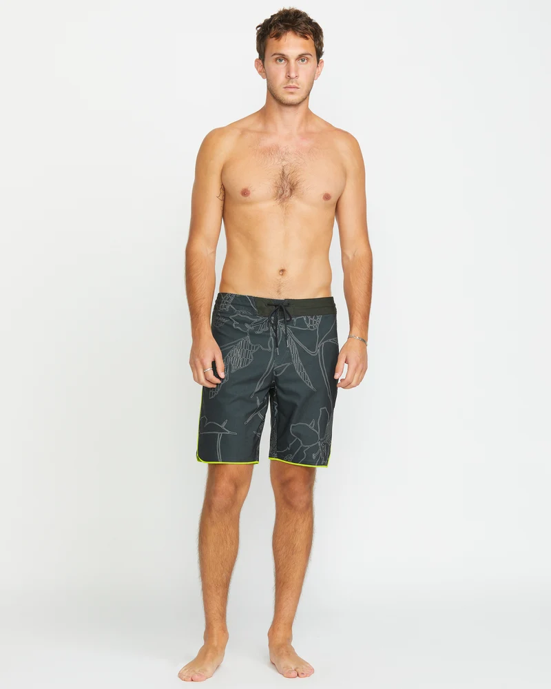 Mister Fib Scallop Stoney 19" Boardshorts - STEALTH