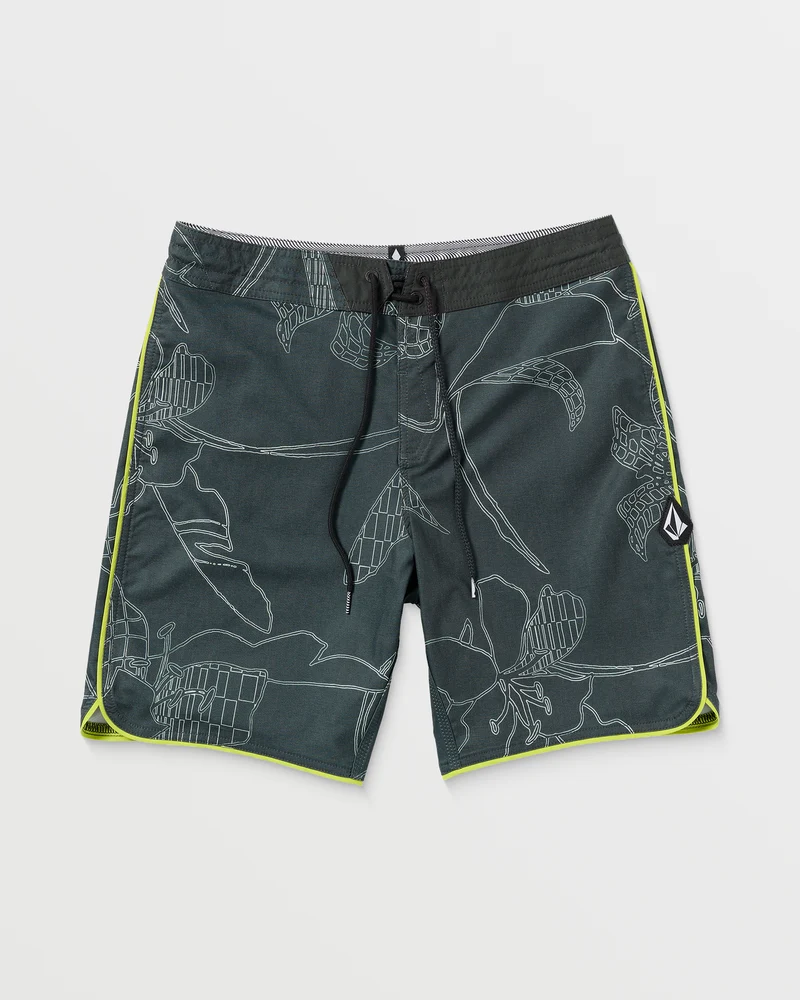 Mister Fib Scallop Stoney 19" Boardshorts - STEALTH