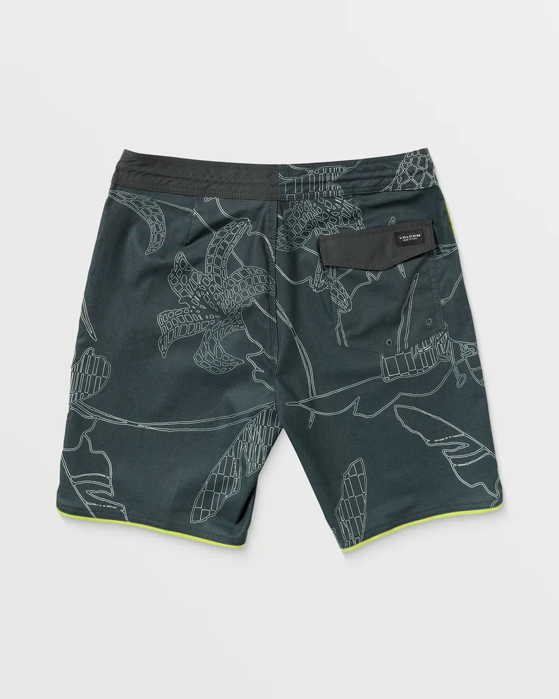 Mister Fib Scallop Stoney 19" Boardshorts - STEALTH