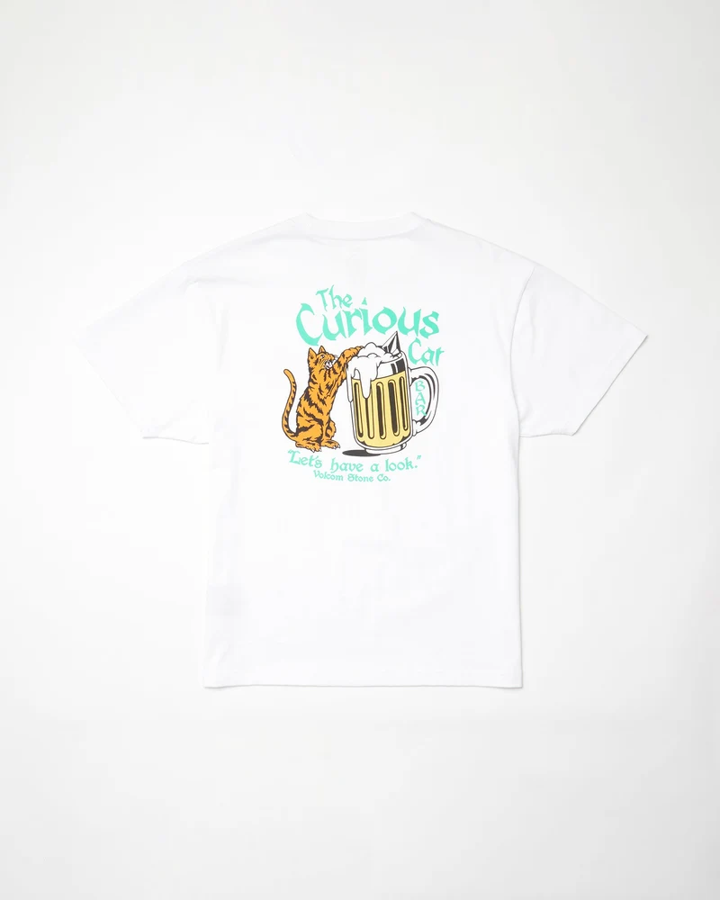 Curious Cat T-shirt - WHITE