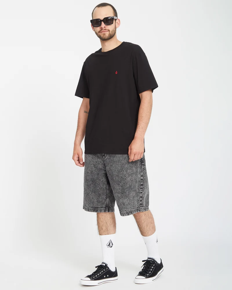 Freazy Loose Elasticated Waist 22" Shorts - LIGHT ACID BLACK