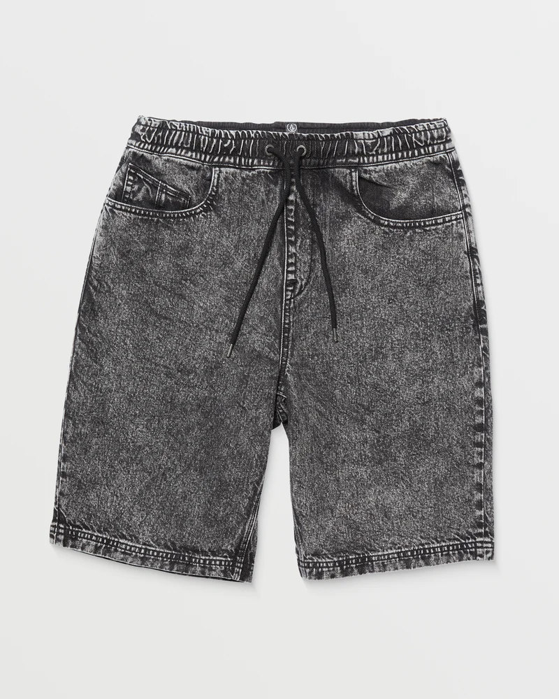 Freazy Loose Elasticated Waist 22" Shorts - LIGHT ACID BLACK