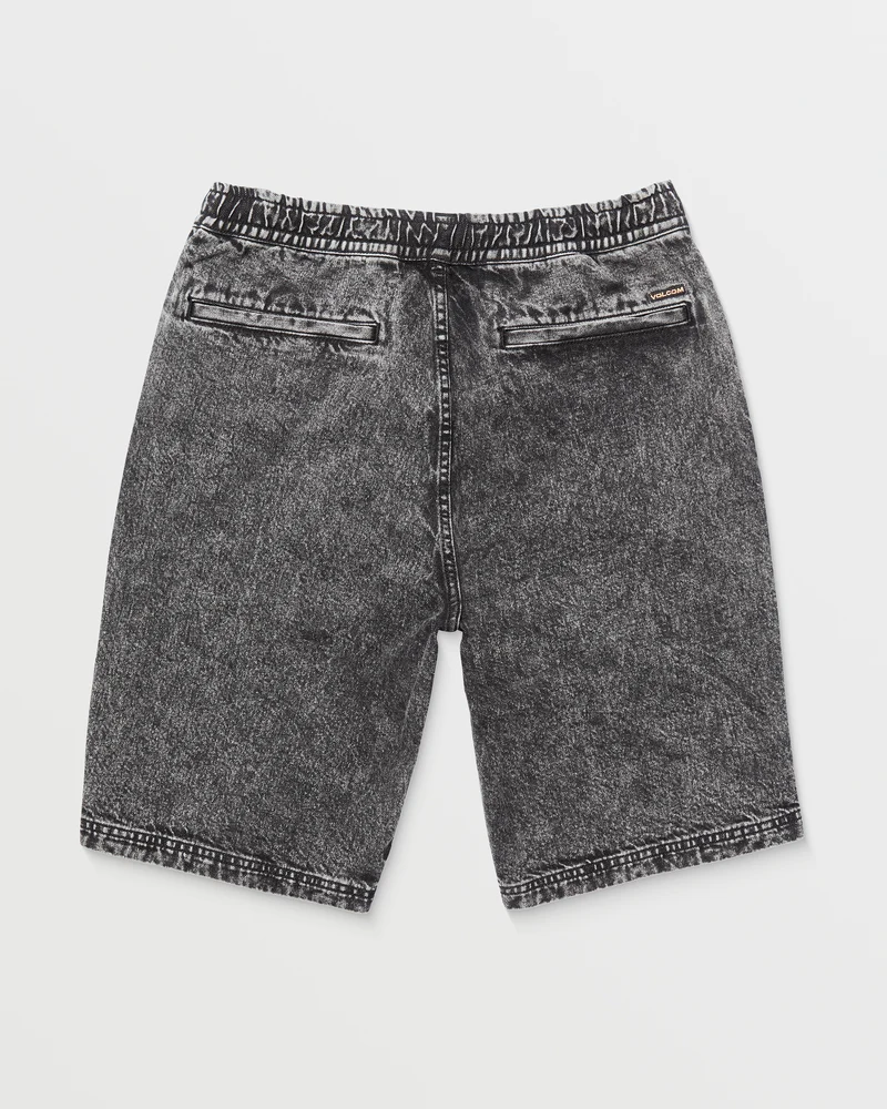 Freazy Loose Elasticated Waist 22" Shorts - LIGHT ACID BLACK