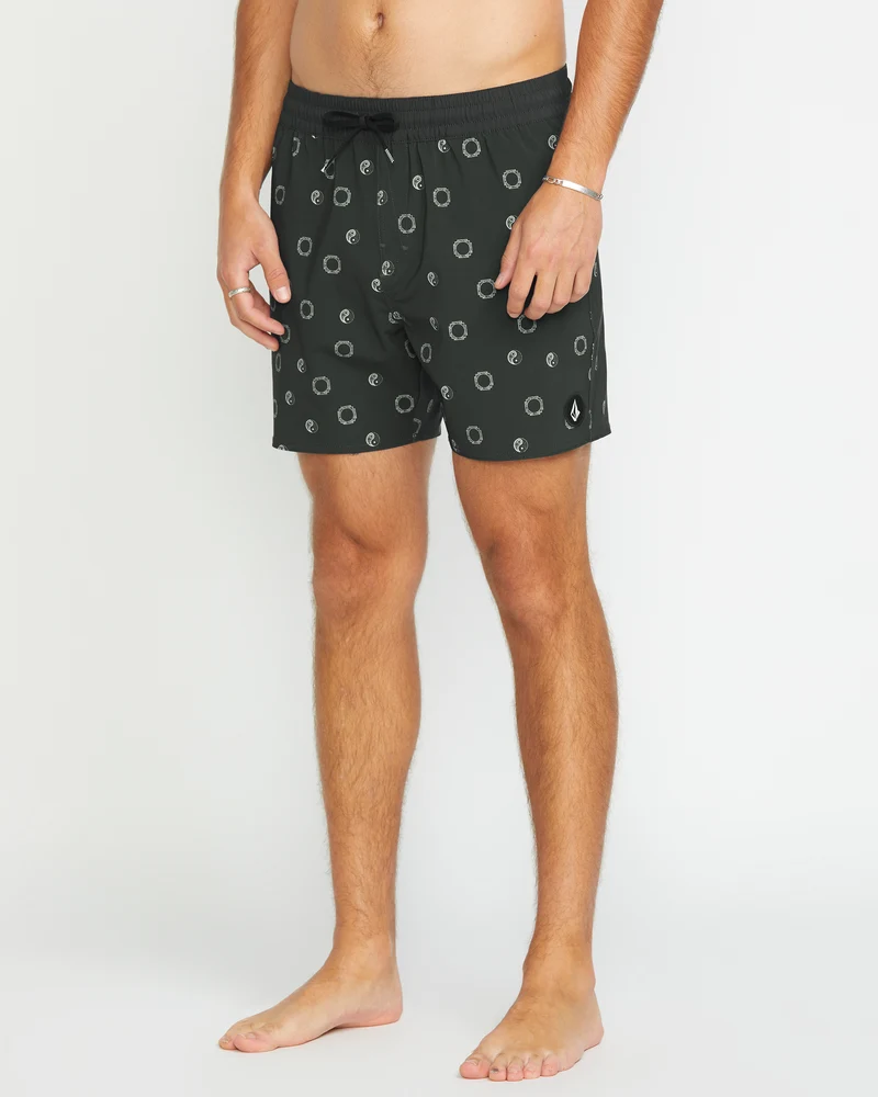 Lido Print Trunk 16" Boardshorts - STEALTH