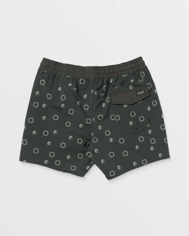 Lido Print Trunk 16" Boardshorts - STEALTH