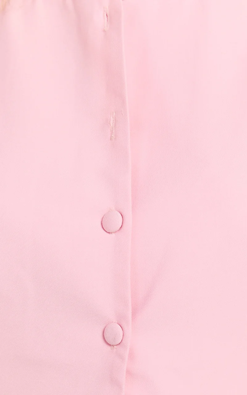 Desi Top - Longline Crew Neck Vest Top in Pale Pink