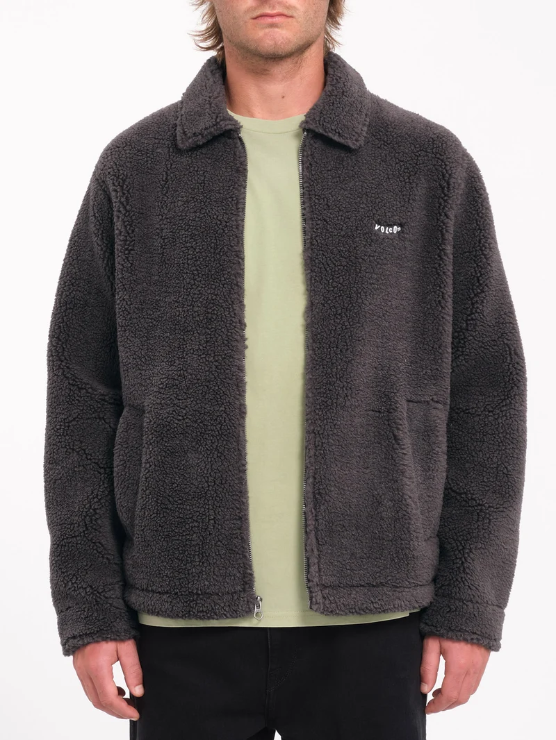 Edwart II Zip Sherpa Jacke - Asphalt Black