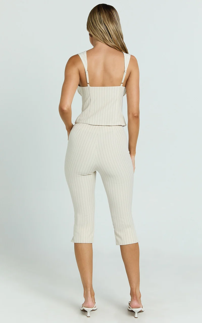 Susannah Top - Ruched Square Neck Bustier Top in Cream