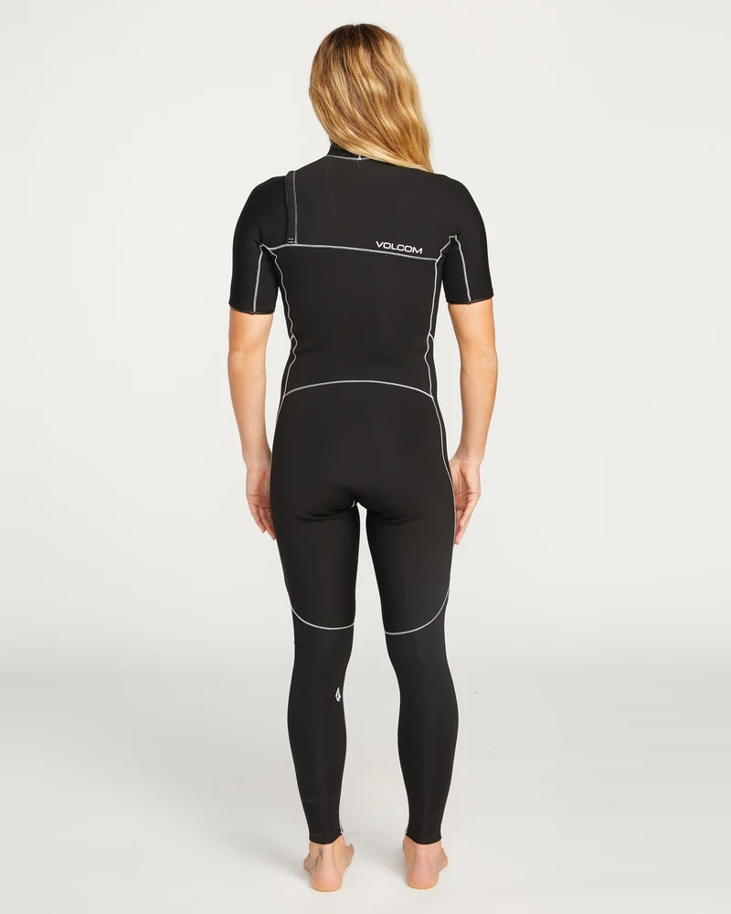 2Mm Shorts sleeve Chest Zip Neoprenanzug - BLACK