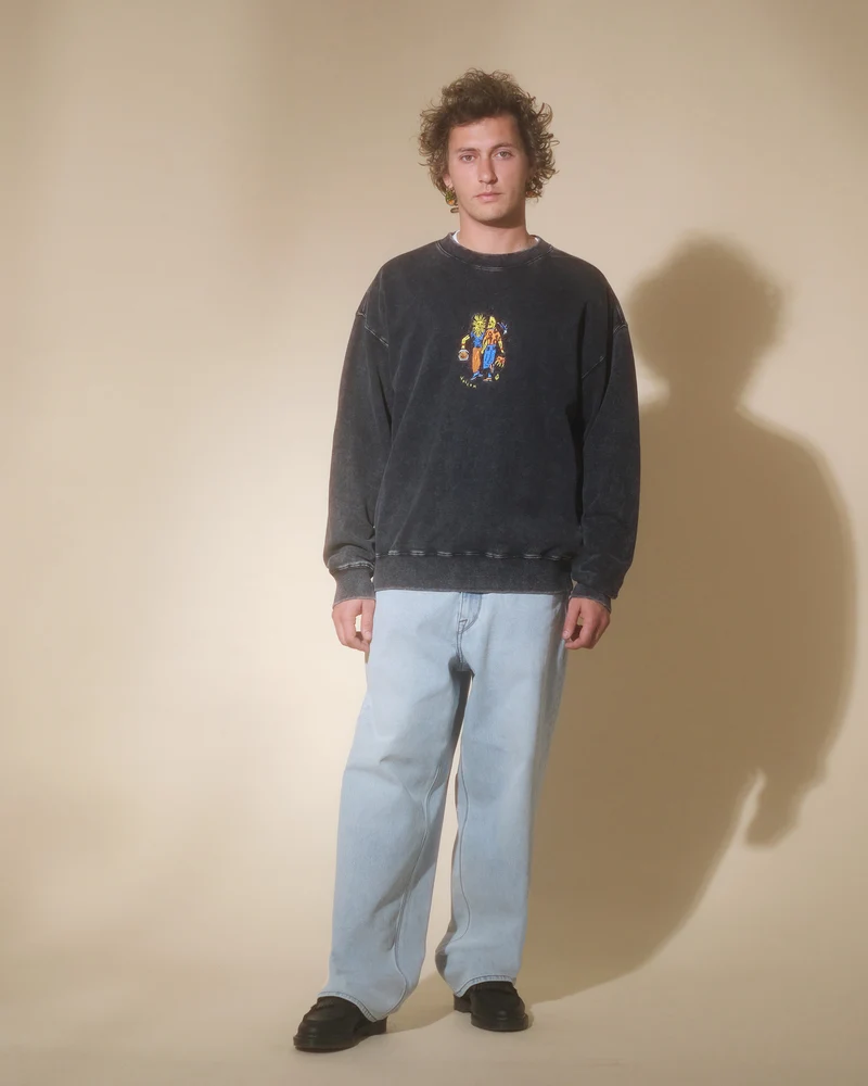 Bob Mollema Pullover - LIGHT ACID BLACK