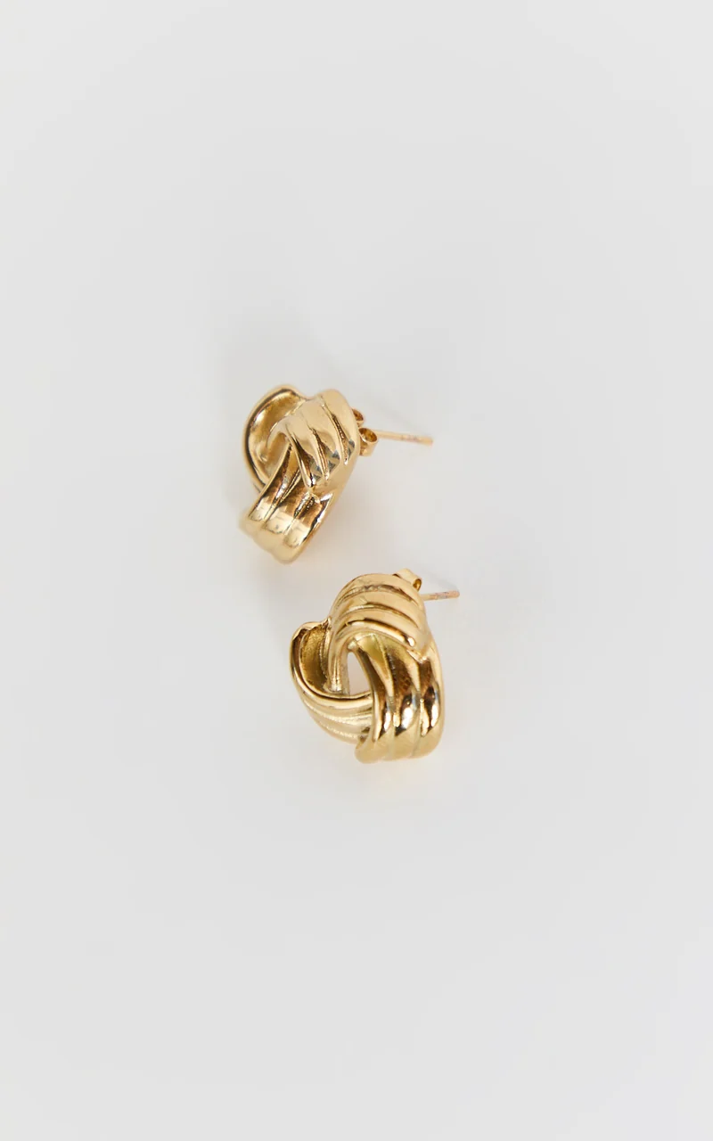 Samantha Earrings - Knot Stud Earrings in Gold