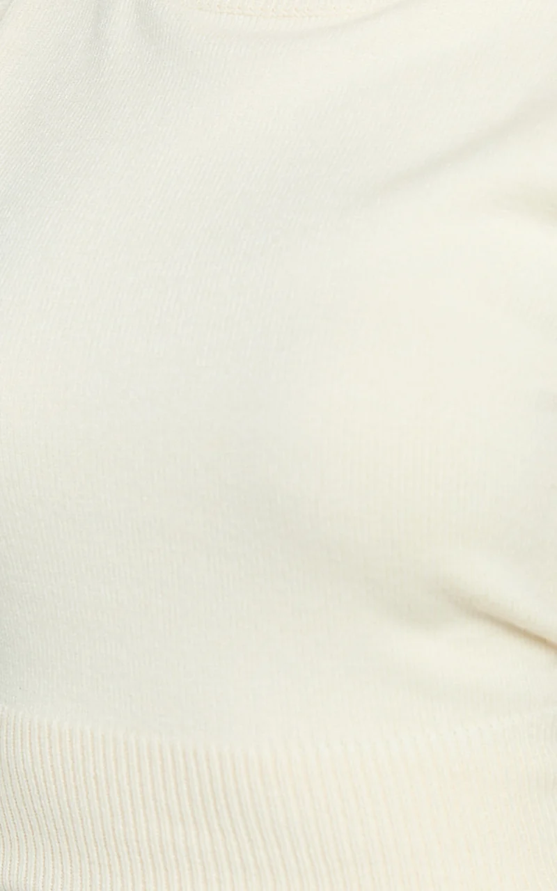 Aveline Top - Sleeveless Roll Neck Knitted Top in Cream