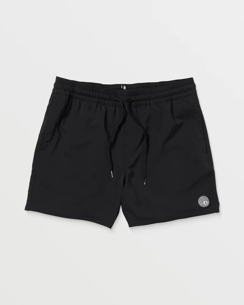 Lido Solid Trunk 16" Boardshorts - BLACK
