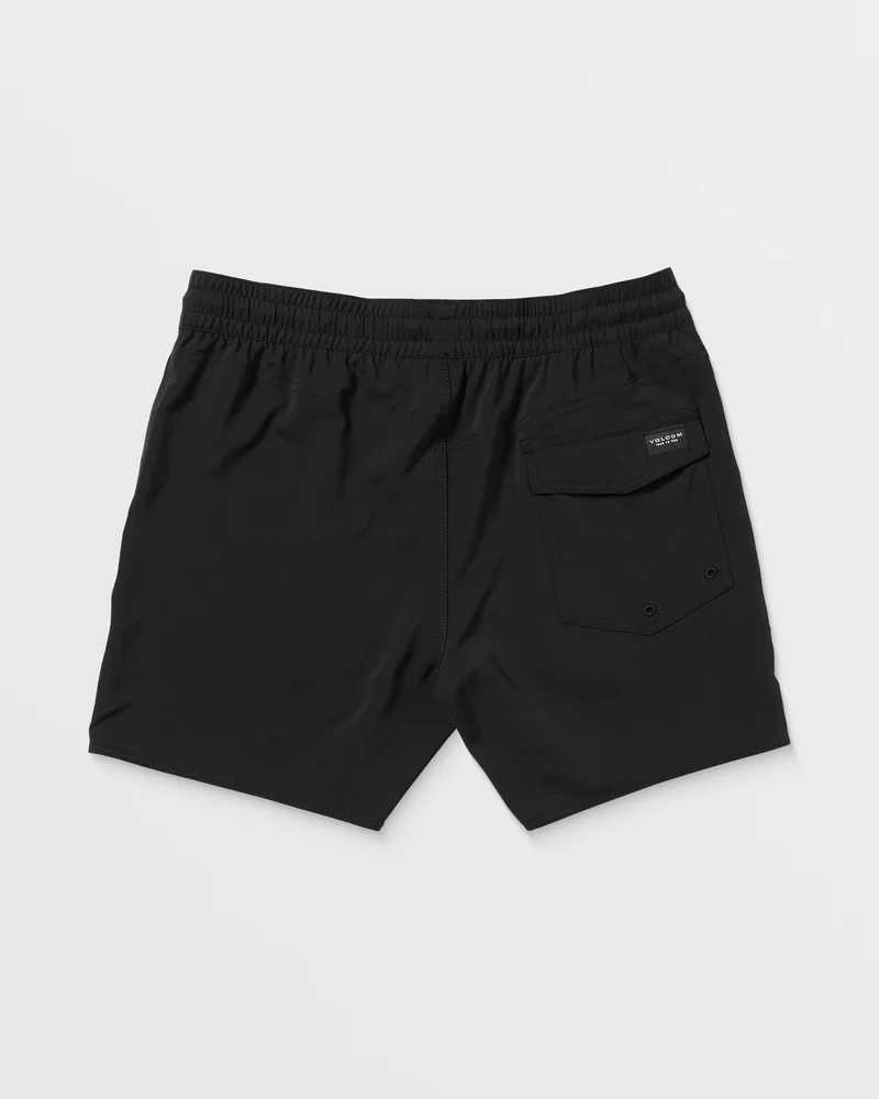 Lido Solid Trunk 16" Boardshorts - BLACK