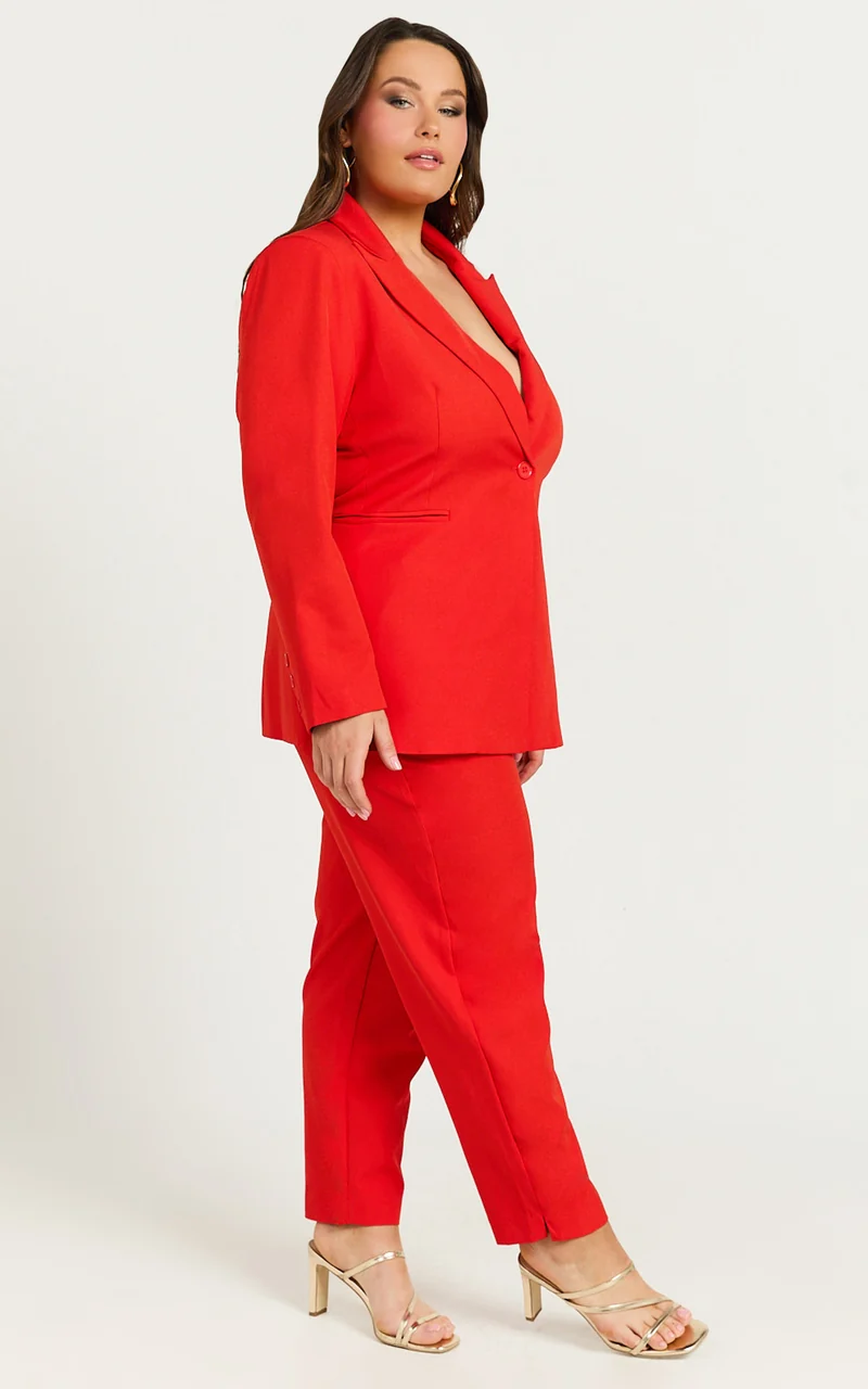 Hermie Blazer - Single Breasted Blazer in Red