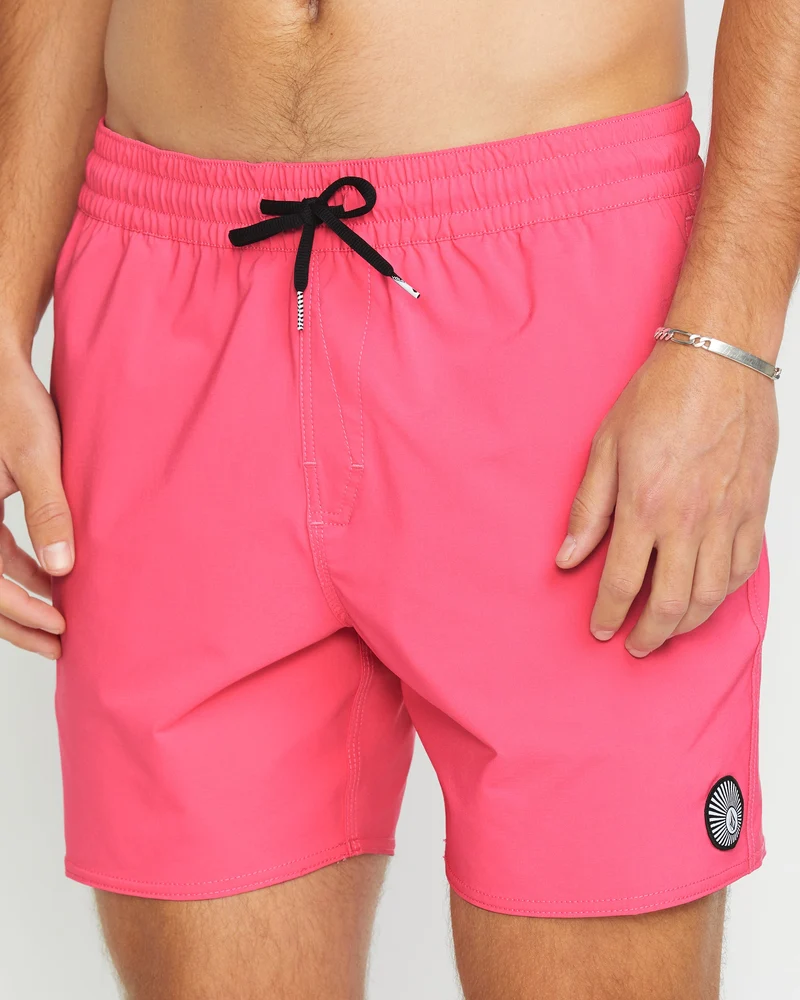 Lido Solid Trunk 16" Boardshorts - NEON PINK