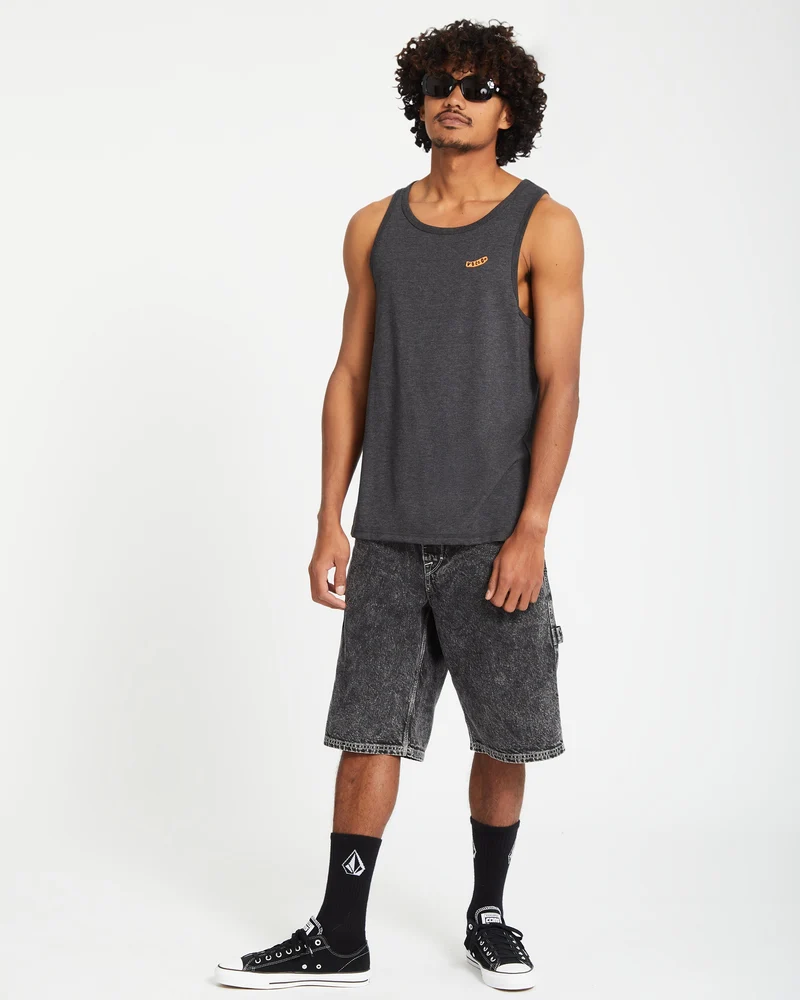 Pistol Stone Tanktop - HEATHER BLACK
