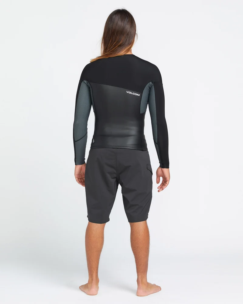 1.5Mm Front Zip Neoprene Jacke - BLACK