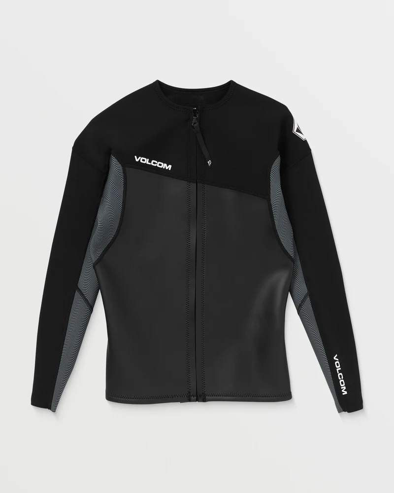 1.5Mm Front Zip Neoprene Jacke - BLACK