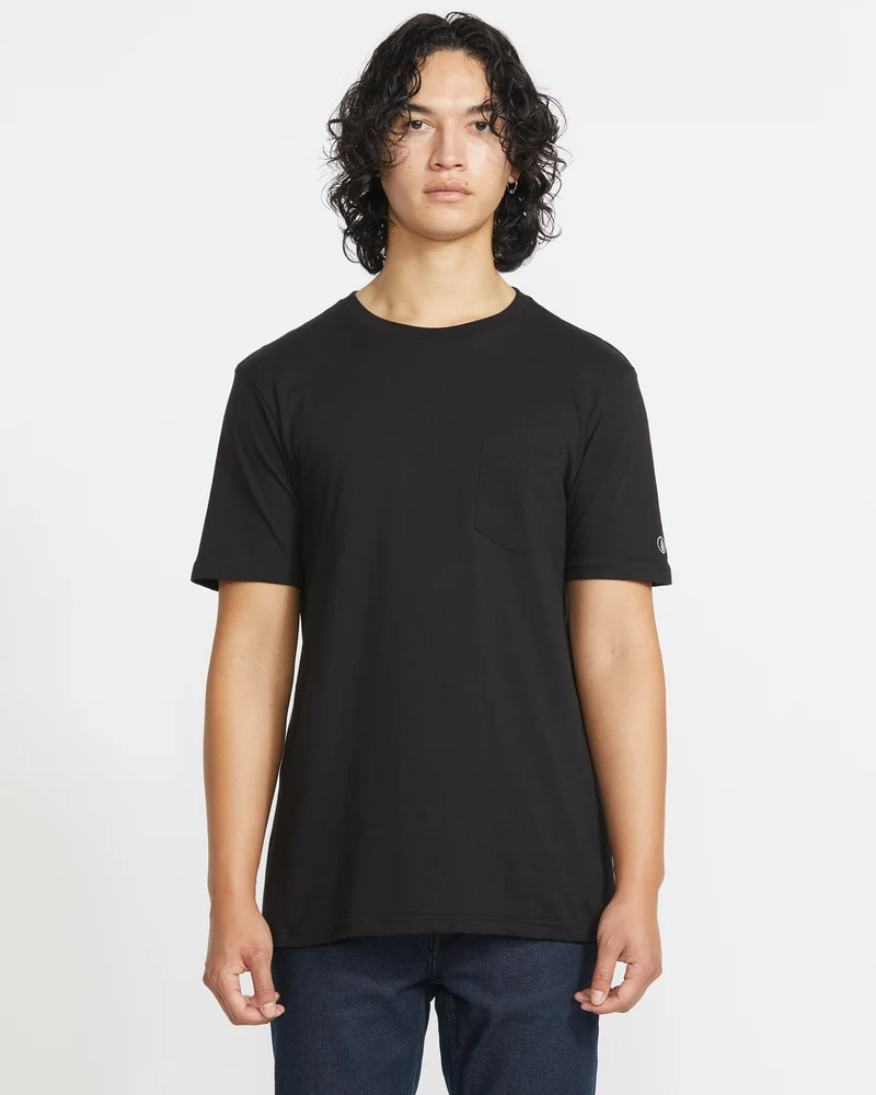 Solid Pocket T-shirt - BLACK