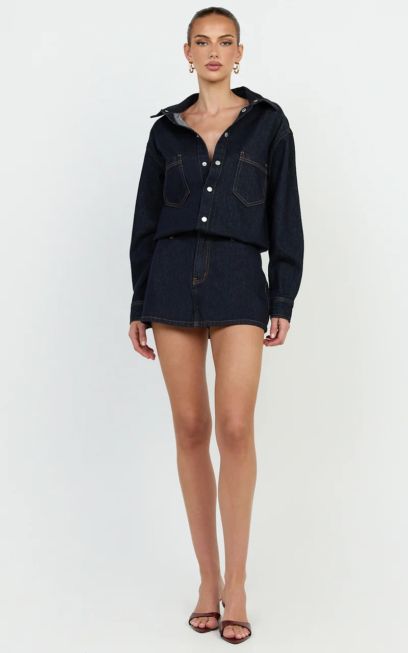 Faharra Shirt - Recycled Cotton Denim Shirt in Raw