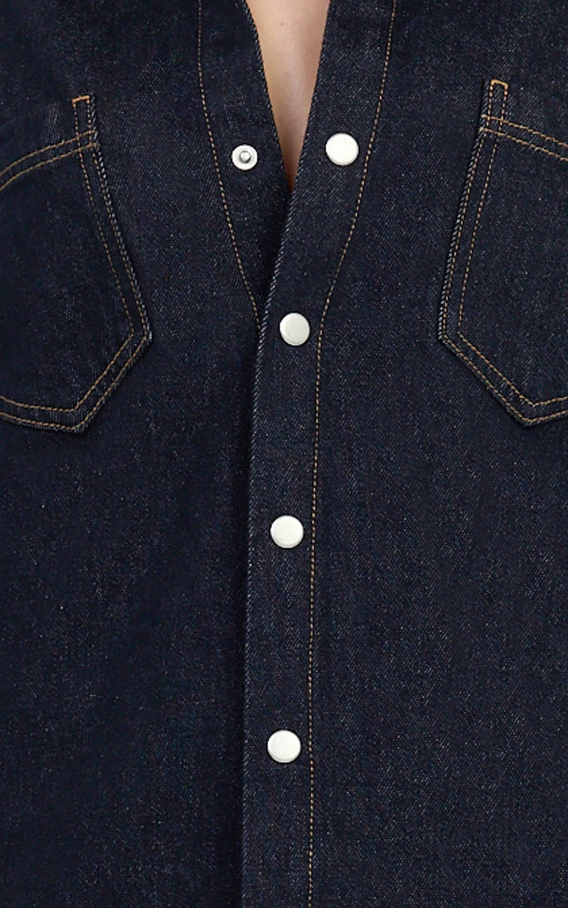 Faharra Shirt - Recycled Cotton Denim Shirt in Raw