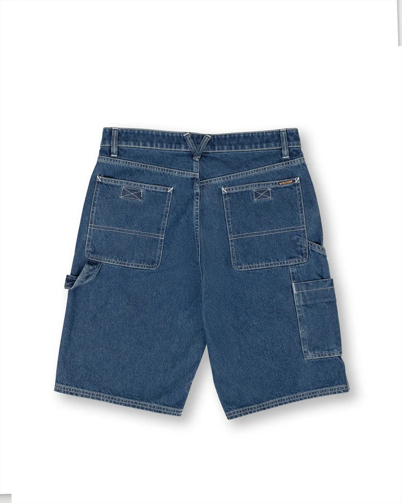 Labored Denim Utility Shorts - INDIGO RIDGE WASH