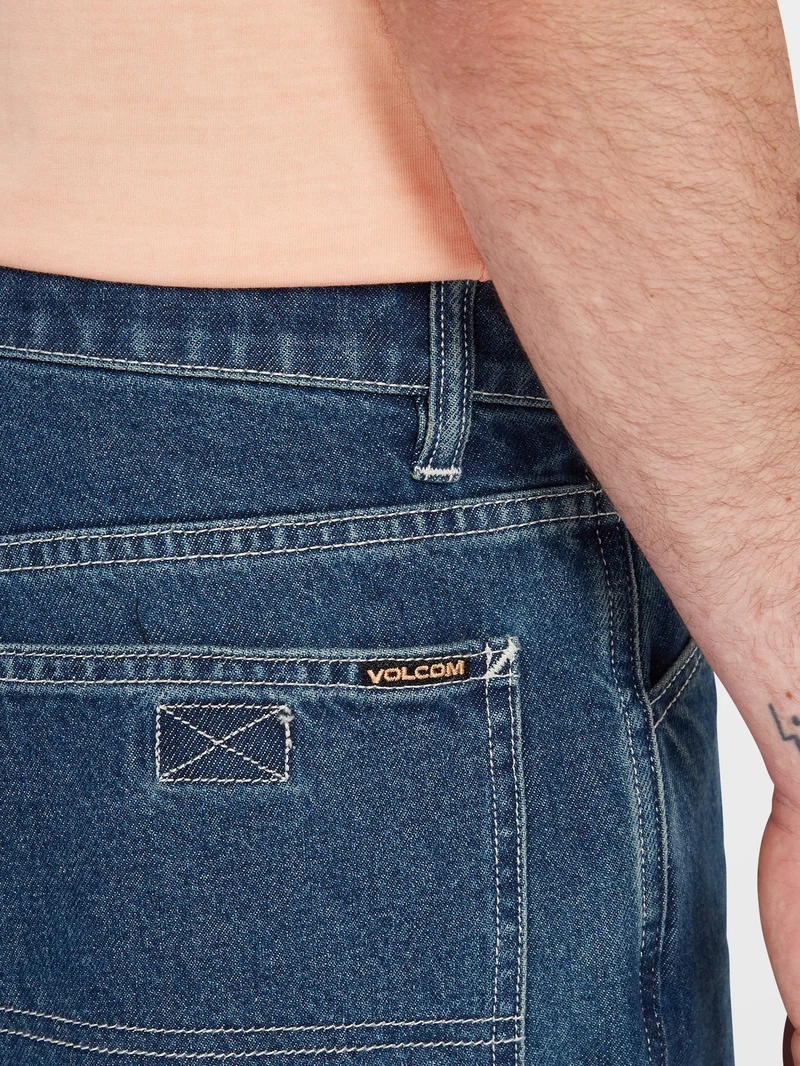 Labored Denim Utility Shorts - INDIGO RIDGE WASH