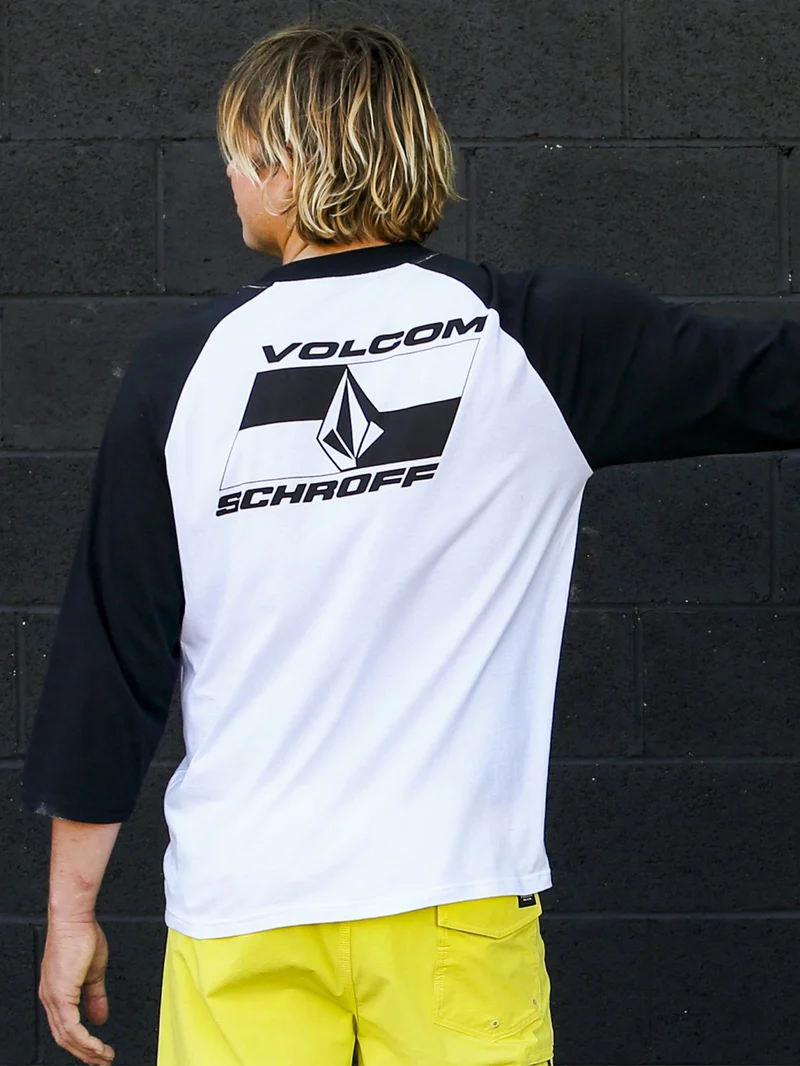 Schroff X Volcom 3/4 Raglan T-Shirt - White