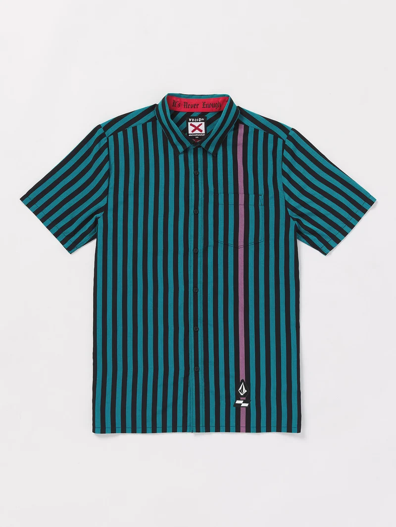 Schroff X Volcom Streifenshirt - Dusty Aqua