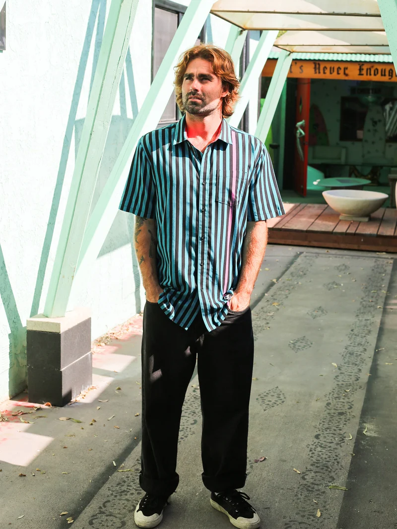 Schroff X Volcom Streifenshirt - Dusty Aqua