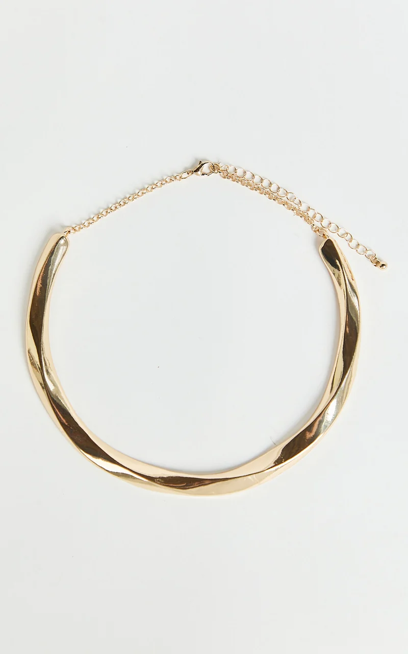 Ezra Necklace - Twisted Choker Necklace in Gold