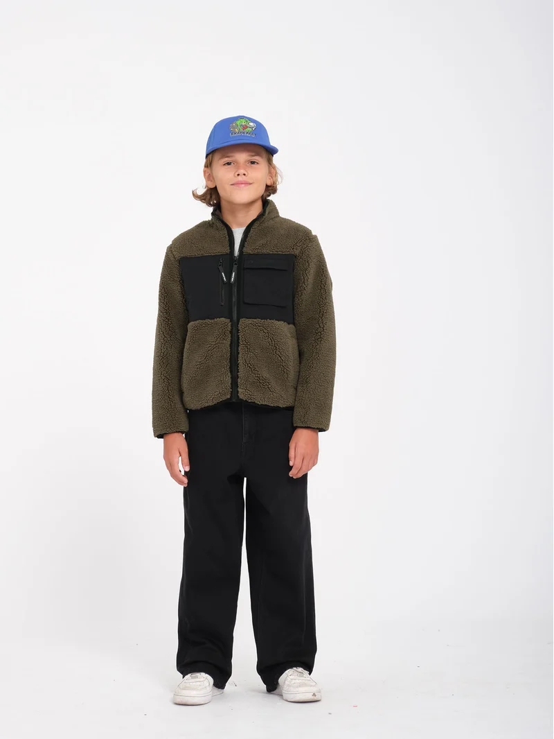 Storm Stone Zip Sherpa Sweatshirt - Wintermoss - (KINDER)