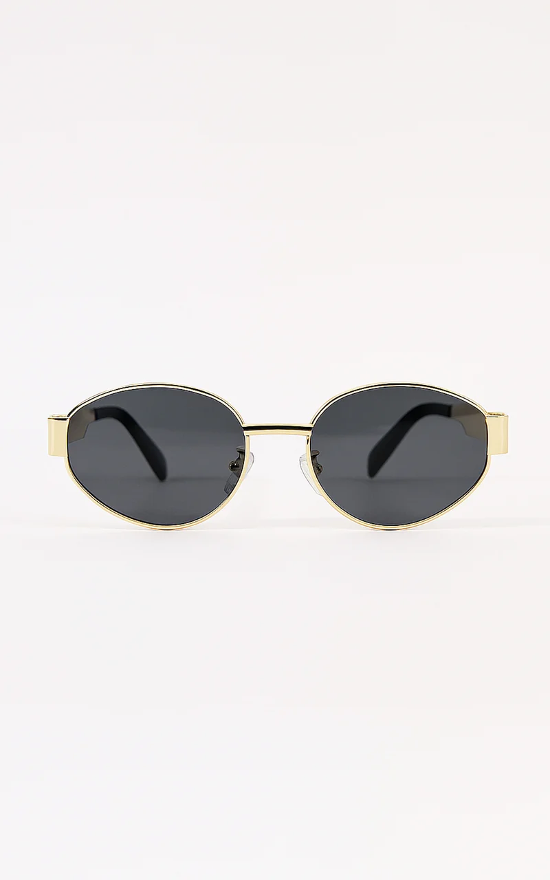 Marcia Sunglasses - Oval Shape Sunglasses in Gold