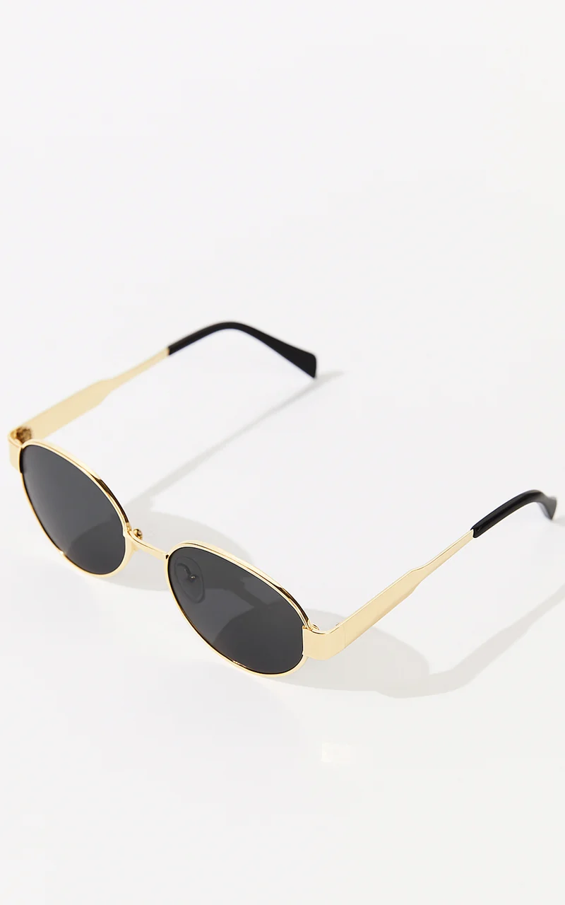 Marcia Sunglasses - Oval Shape Sunglasses in Gold