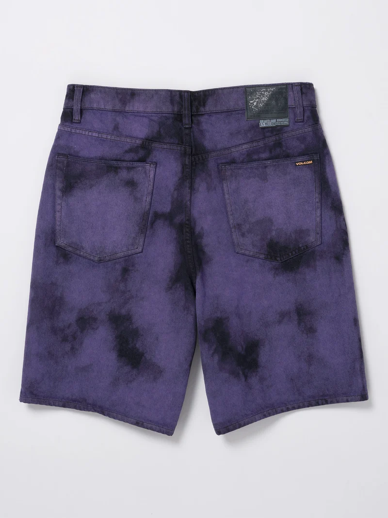 Billow Denim Shorts - DEEP PURPLE