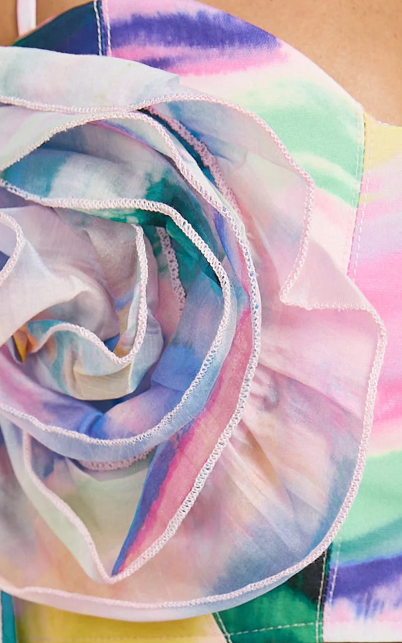 Amalie The Label - Kiama Halter Bustier Top in Abstract Sunset Print