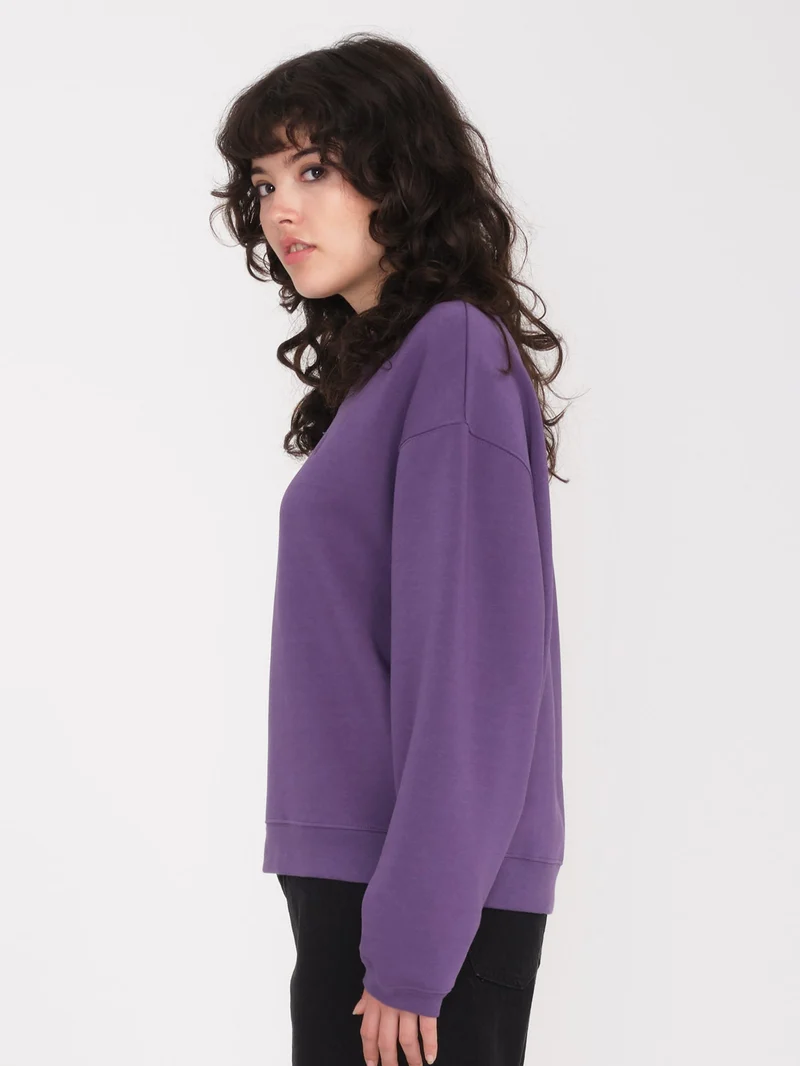 Stone Heart Up Sweatshirt - DEEP PURPLE
