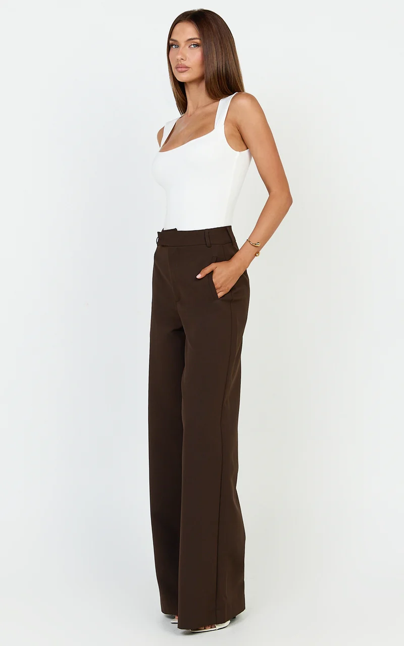 Nerine Bodysuit - Wide Strap Scoop Neck in White