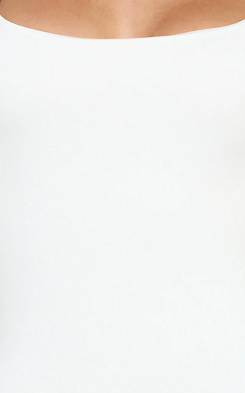 Nerine Bodysuit - Wide Strap Scoop Neck in White