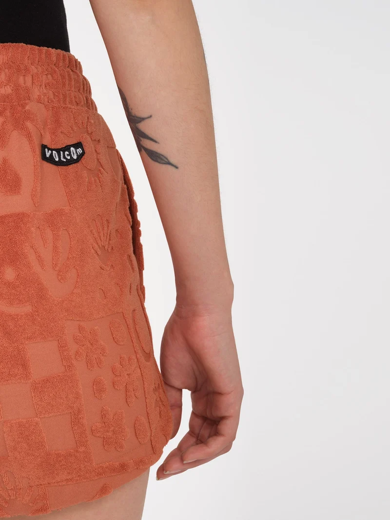 Sunny Wild Terry Cloth Shorts - ROSEWOOD
